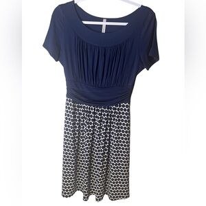 Gilli ModCloth Soft High waisted Dress Navy top Navy polka dot skirt